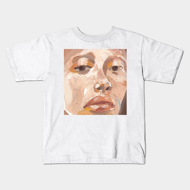 Portrait Oil Painting Kids T-Shirt by AnitasArtStore